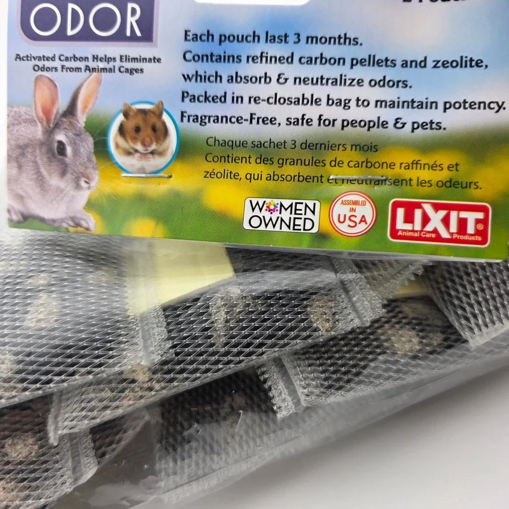 Lixit Exit Odor Activated Carbon Zeolite Pouches Small Animal 30ct Gray NEW